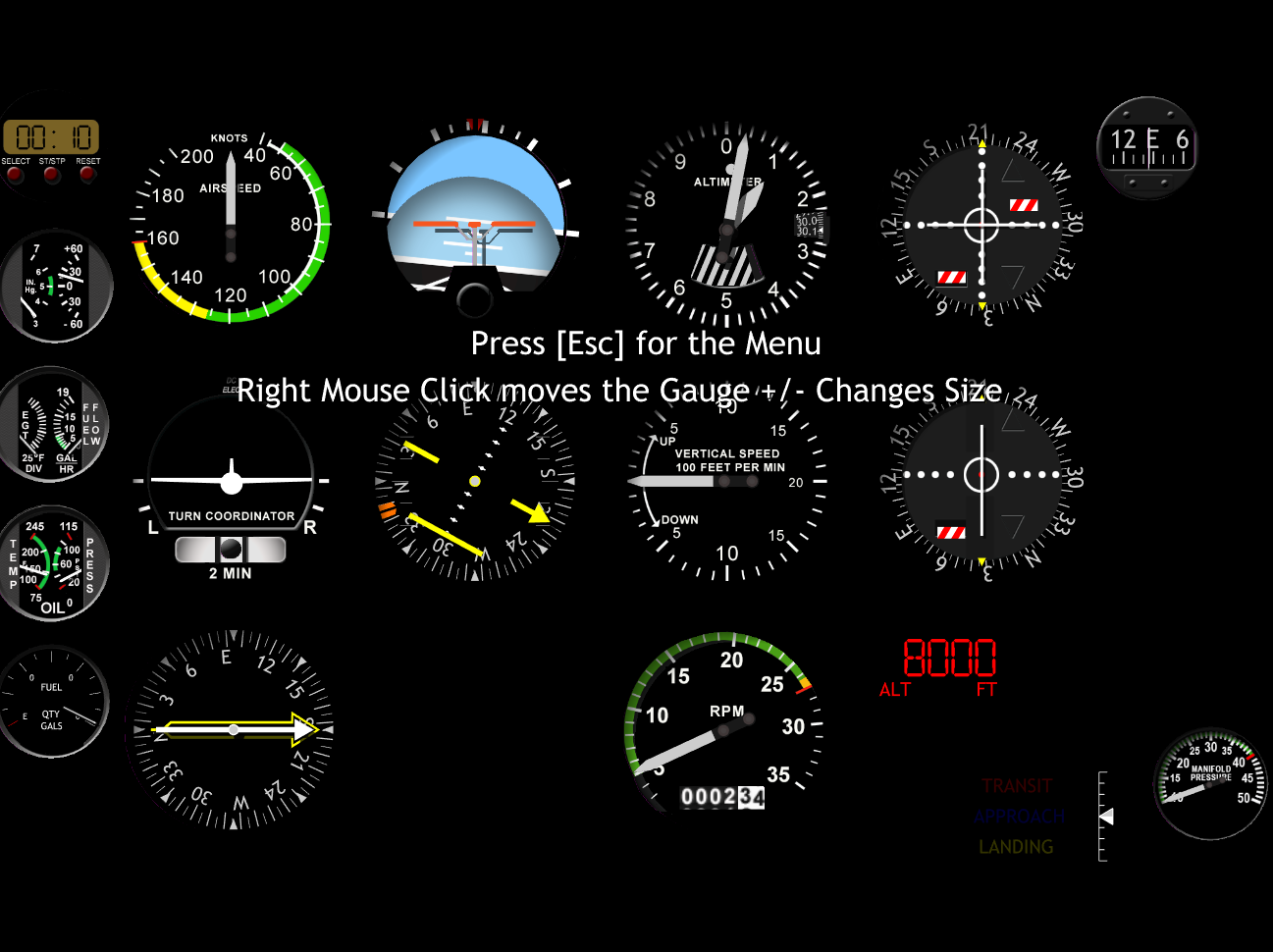 GA IFR Panel, instruments-only black panel with free positioning (Build 152)