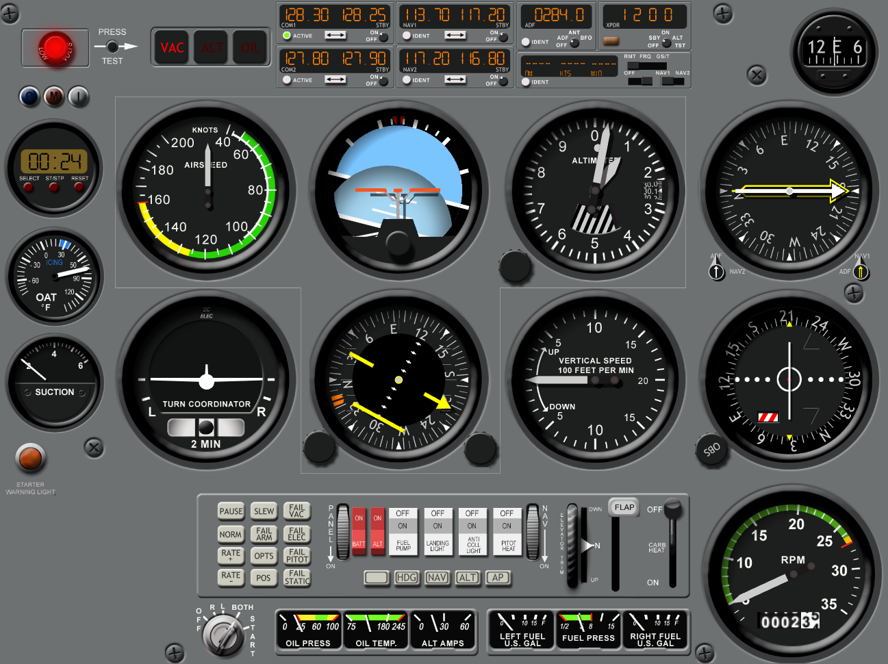 GA IFR Panel, Piper-type layout (Build 152)