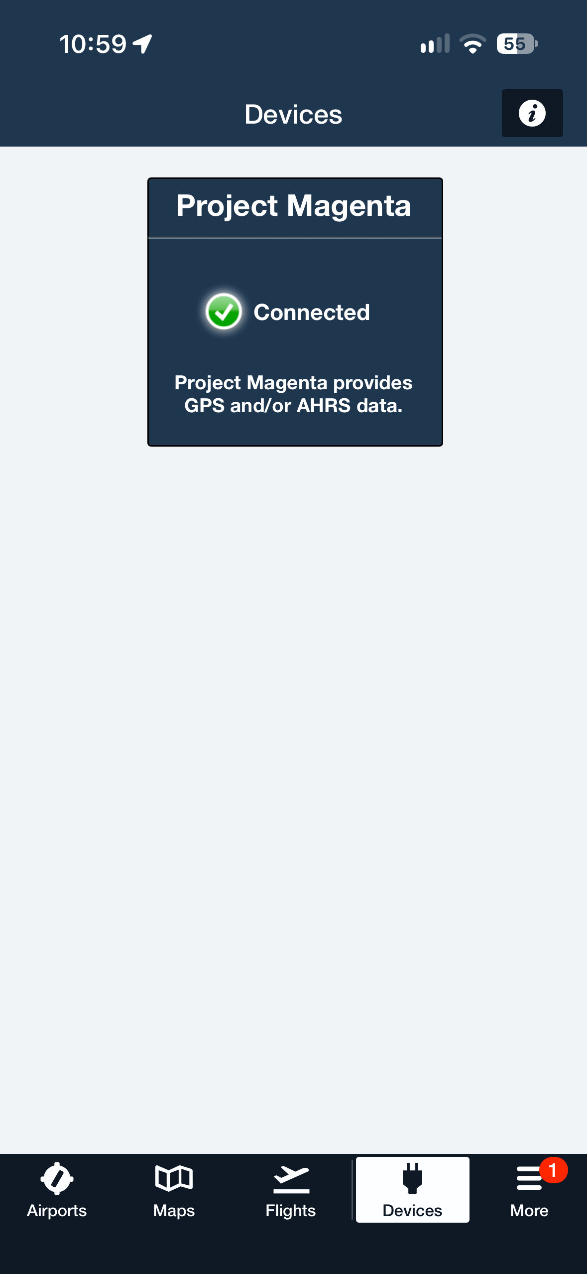 ForeFlight Devices: Project Magenta, Connected